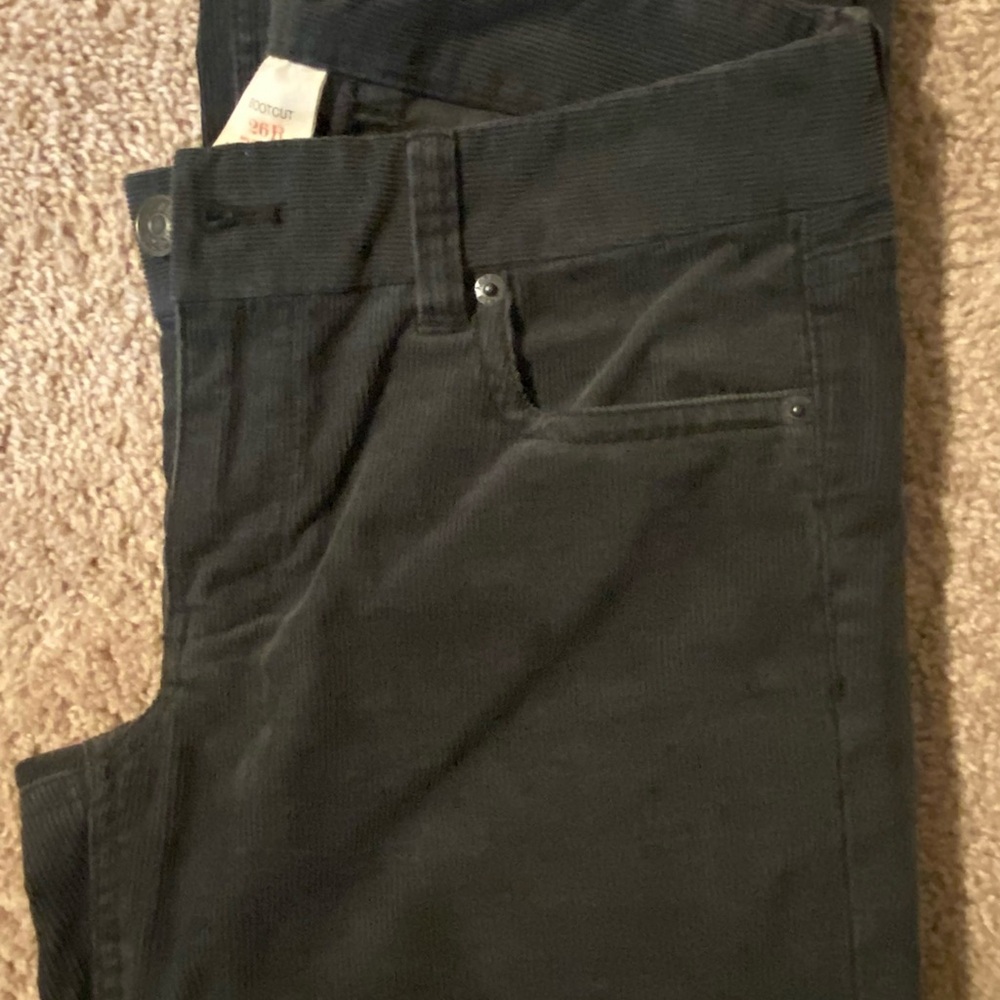 J. Crew Women's Dark Grey (Charcoal) Bootcut Corduroy Pants